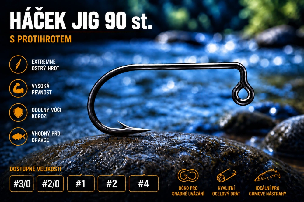 PŘÍVLAČOVÉ HÁČKY JIG 90 st. #1