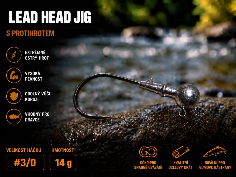 OLOVĚNÝ JIG FINJIG velikost #3/0 / 14g
