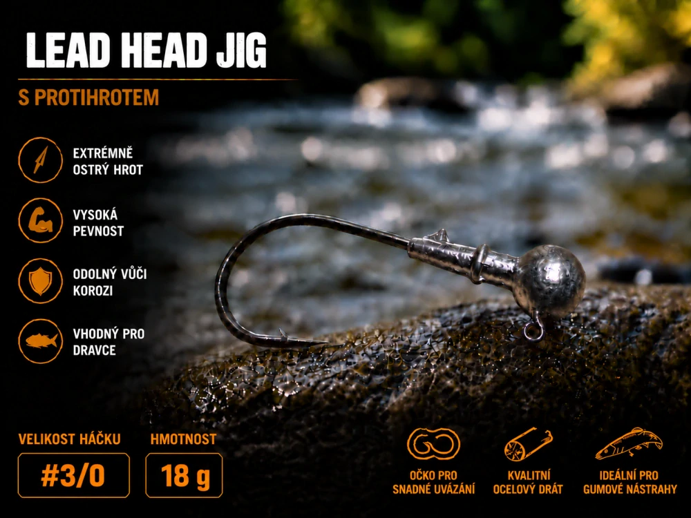 OLOVĚNÝ JIG FINJIG velikost #3/0 / 18g