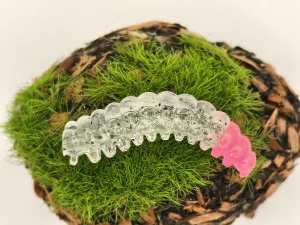 CATERPILLAR BUTTERFLY 1,2 silver transparent+pink